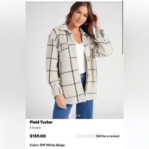 Plaid Tucker Z Supply Shacket- grey/black